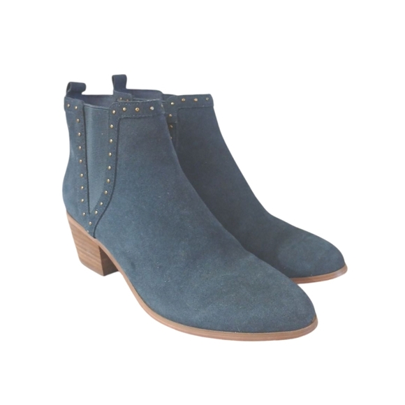 Skechers Blue Suede Ankle Boots Women's Block Heel Booties Size 7.5 - Picture 7 of 12